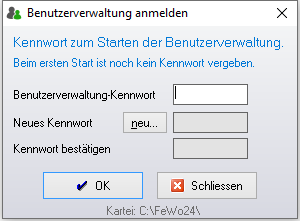 Benutzerverwaltung anmelden