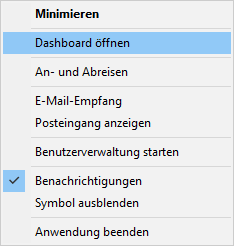 Systemablage (Menü)