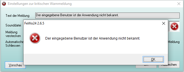 Kritische Warnmeldung