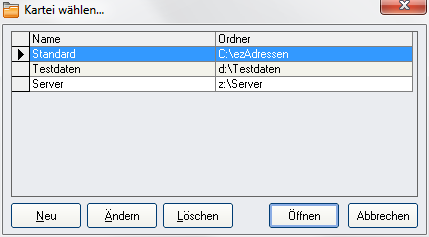 Kartei w&auml;hlen