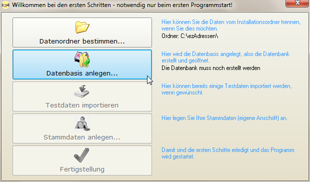 Willkommen bei den ersten Schritten