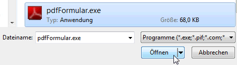 pdfFormular öffnen