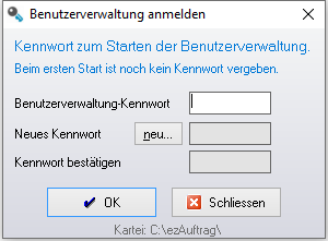 Benutzerverwaltung anmelden