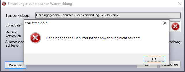 Kritische Warnmeldung