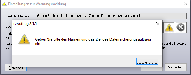 Warnungsmeldung