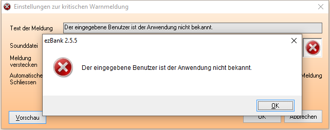 Kritische Warnmeldung