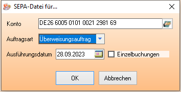 SEPA-Datei f&uuml;r ...