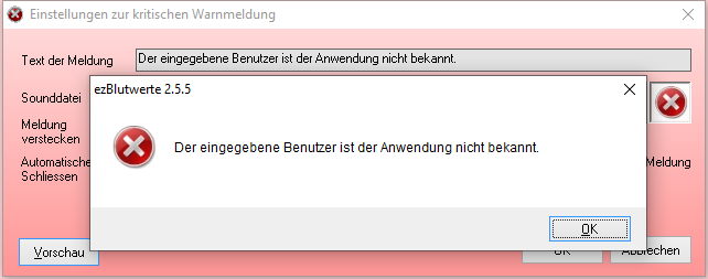 Kritische Warnmeldung