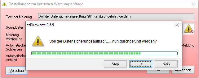 Kritische Warnungsabfrage