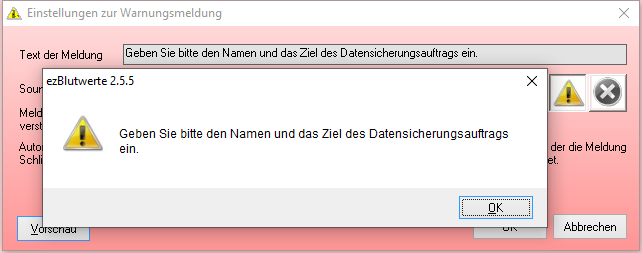 Warnungsmeldung