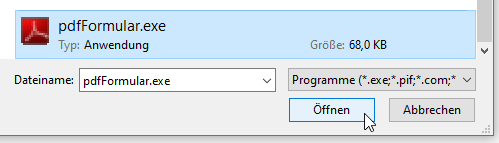 pdfFormular öffnen