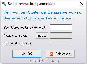 Benutzerverwaltung anmelden