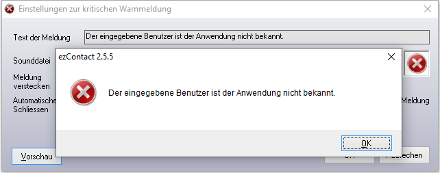 Kritische Warnmeldung