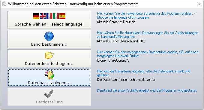 Willkommen bei den ersten Schritten