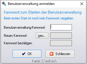 Benutzerverwaltung anmelden