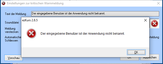 Kritische Warnmeldung