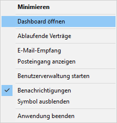 Systemablage (Menü)