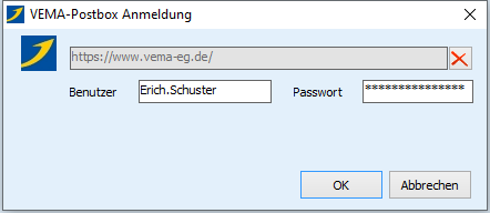VEMA-Postbox Anmeldung