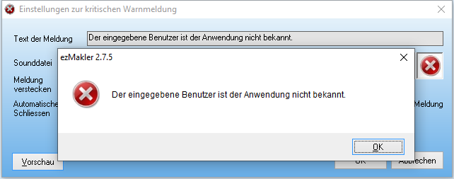 Kritische Warnmeldung