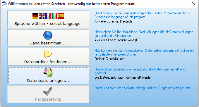 Willkommen bei den ersten Schritten