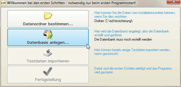 Willkommen bei den ersten Schritten