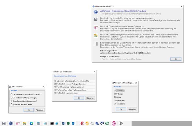 Screenshot ezStartleiste 2.7.5