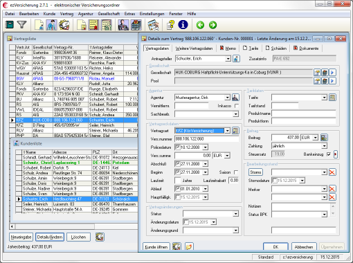 Screenshot ezVersicherung 2.7.1