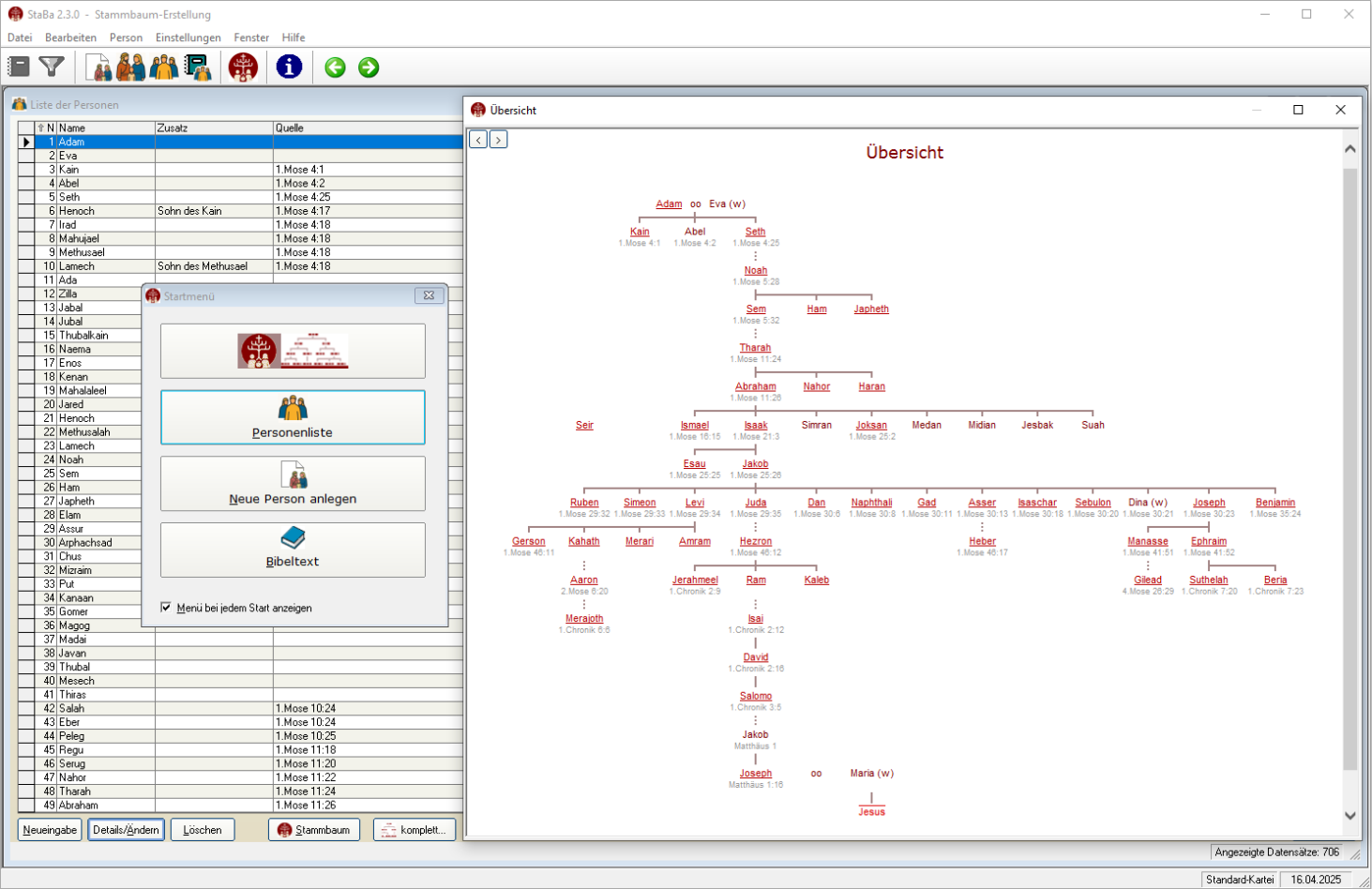 Screenshot StaBa 2.3.0